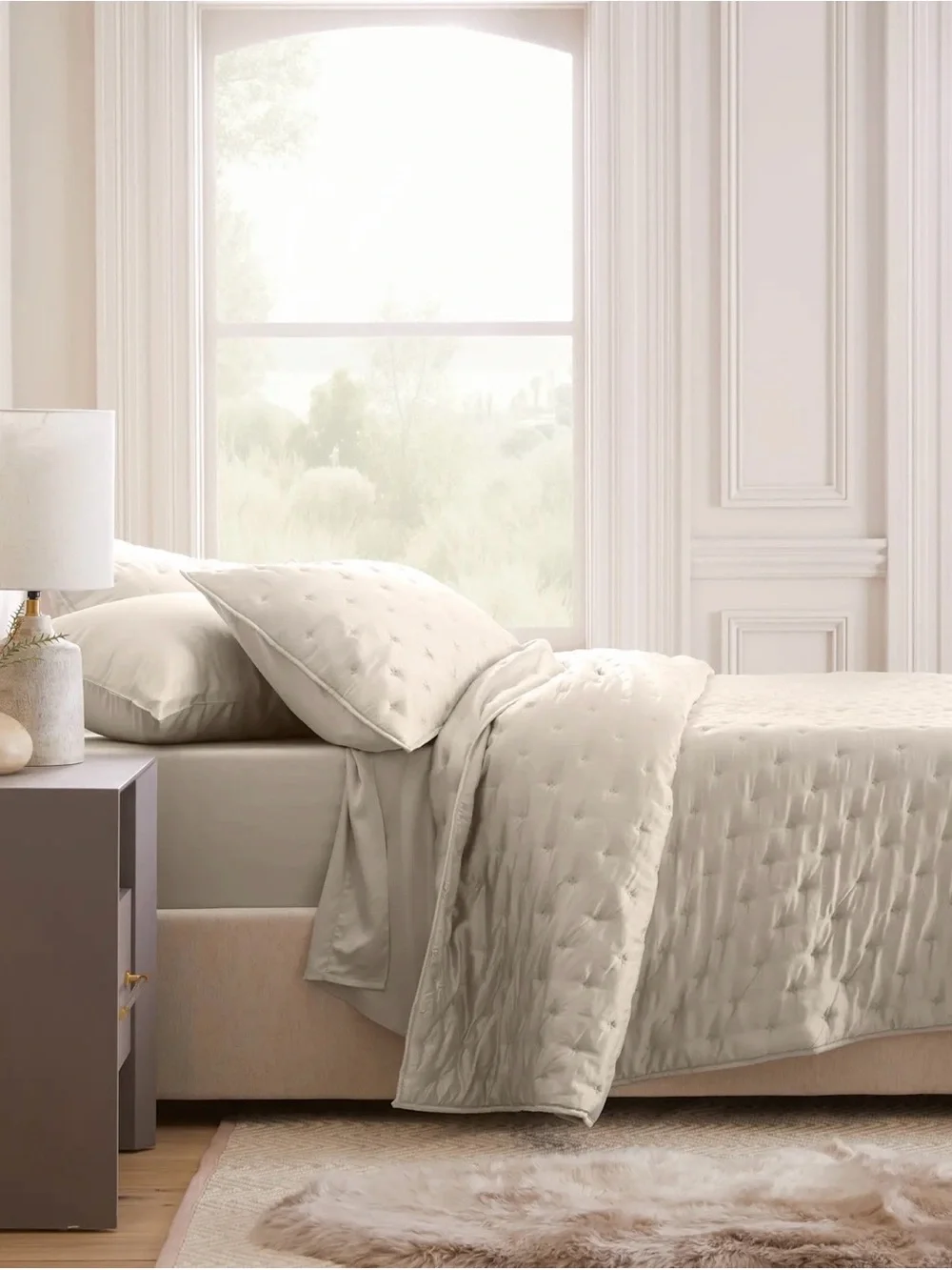 Quince Bamboo Dream Quilt in Sand- Full/Queen